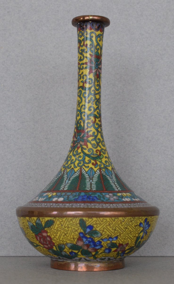 Vase En émaux Cloisonné Chine Fin XIX Eme-photo-3