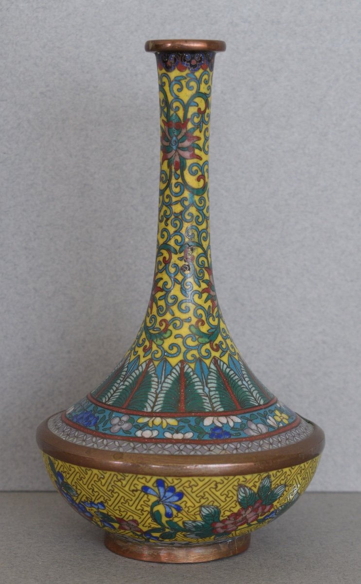 Vase En émaux Cloisonné Chine Fin XIX Eme