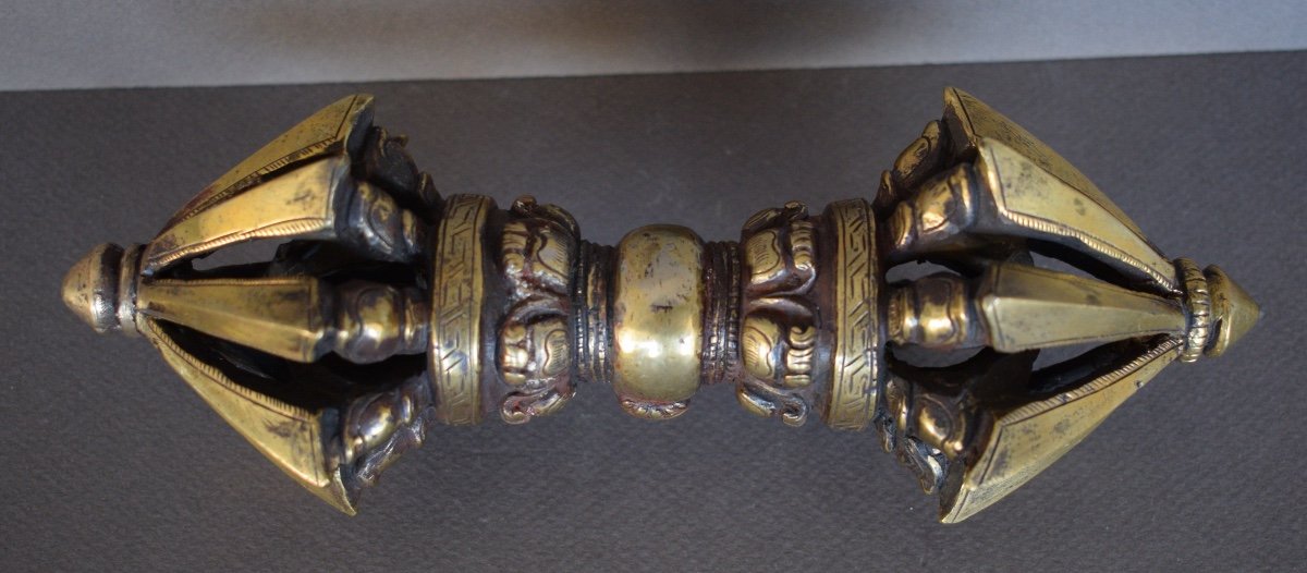 Grand Vajra En Bronze Tibet 19 Eme-photo-1