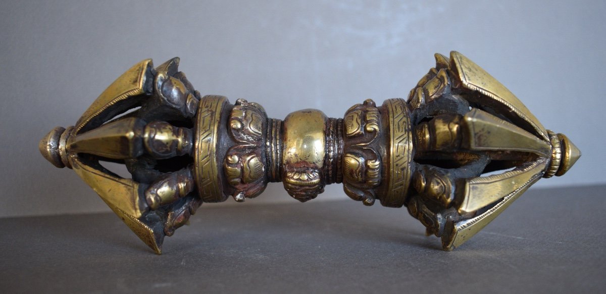 Grand Vajra En Bronze Tibet 19 Eme