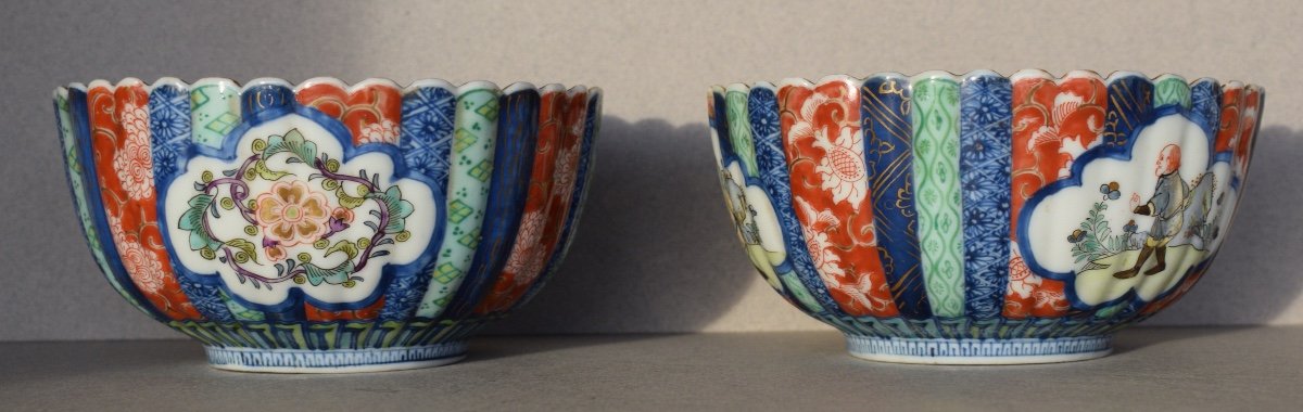 Pair Of Meiji Period Imari Polychrome Porcelain Bowls