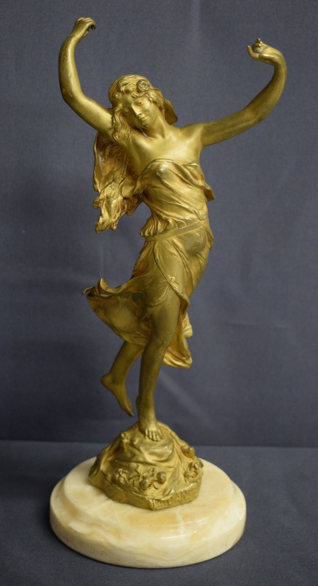 Eugène Marioton Sculpture En Bronze Doré