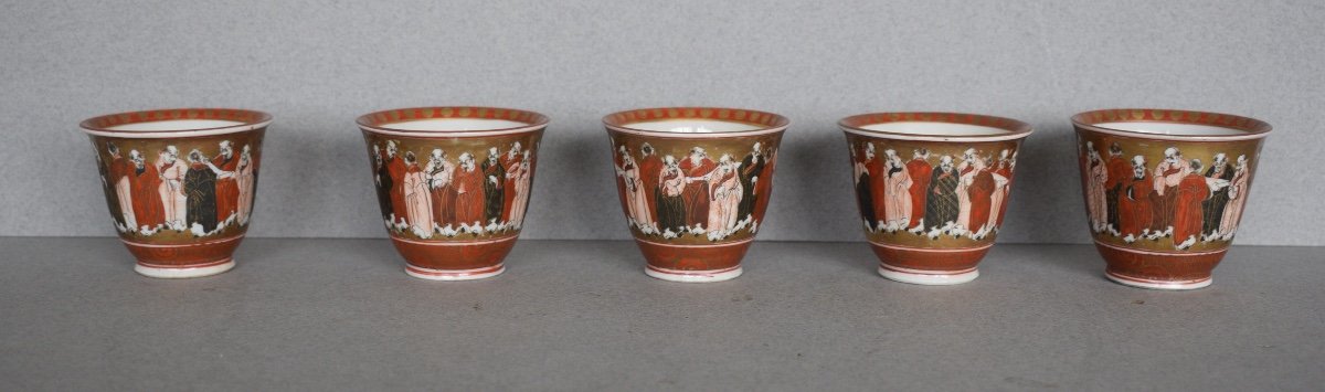 5 Kutani Porcelain Cups