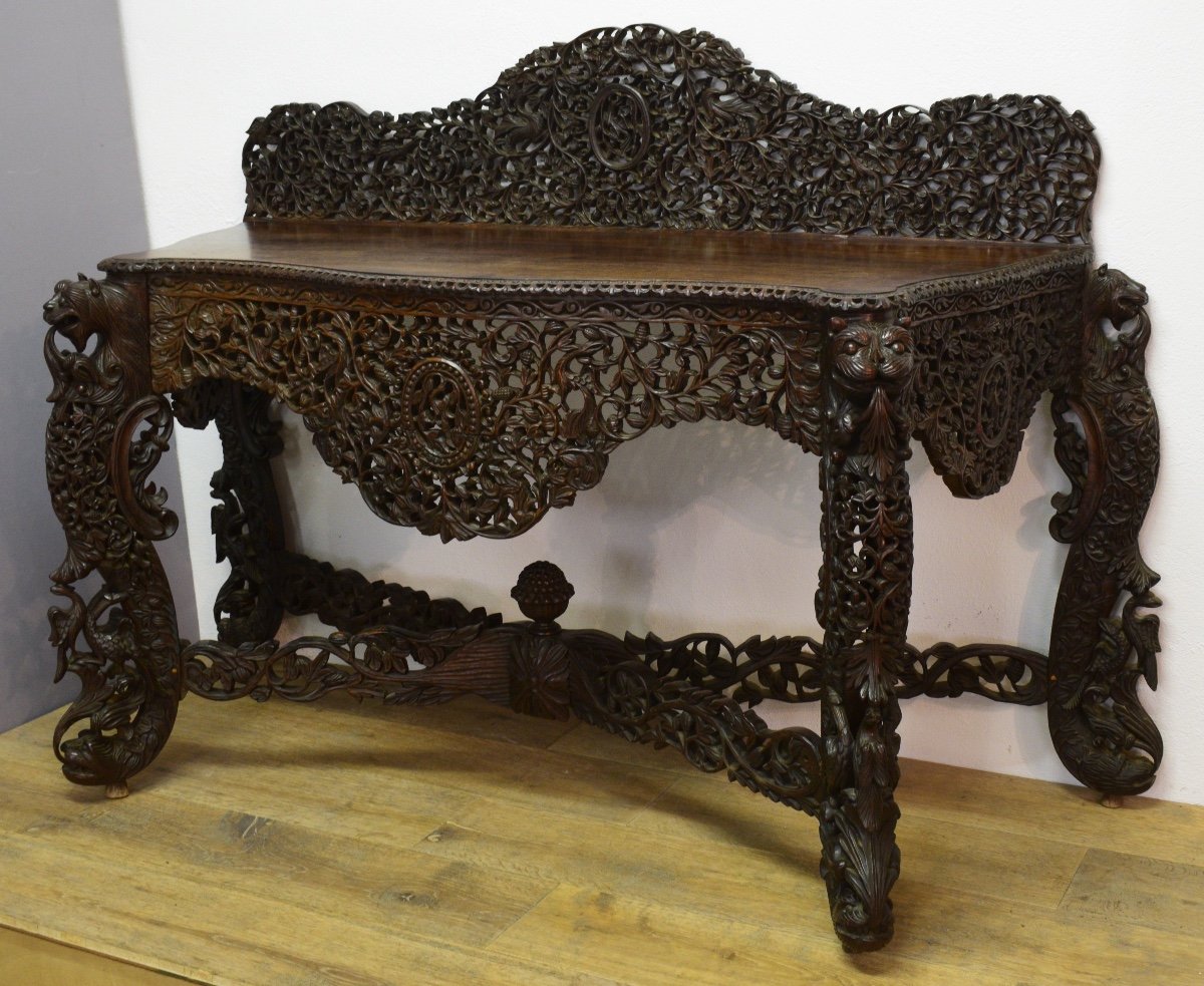 Indo Portuguese Rosewood Console-photo-3