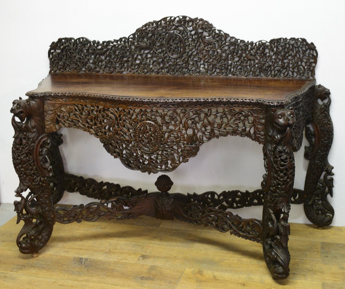 Indo Portuguese Rosewood Console-photo-3