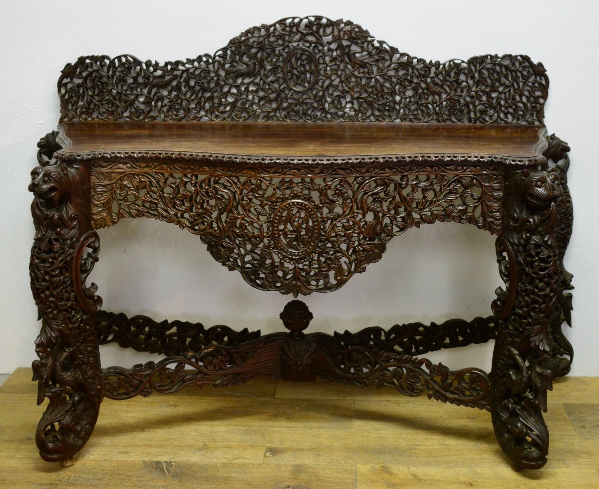 Indo Portuguese Rosewood Console