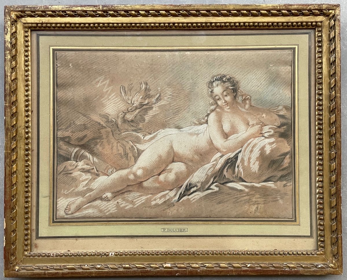 18th Century Engraving By Francois Boucher In Its Original Frame