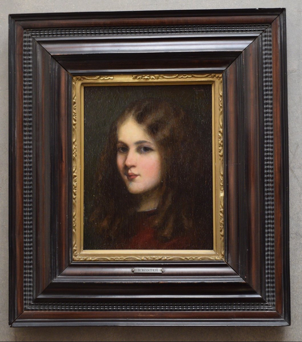 Portrait Of A Young Girl Signed Hans Winter