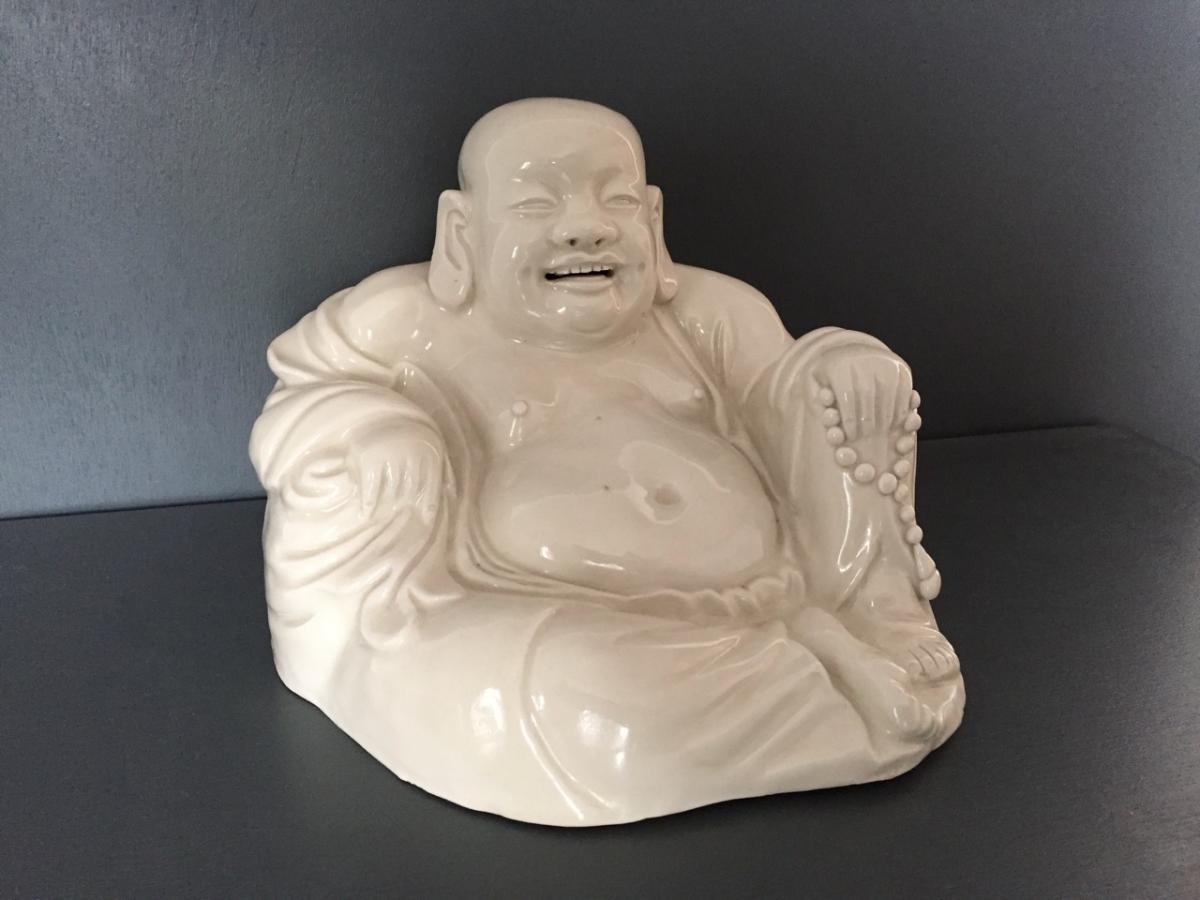 Bouddha Rieur En Porcelaine Chine 19 Eme