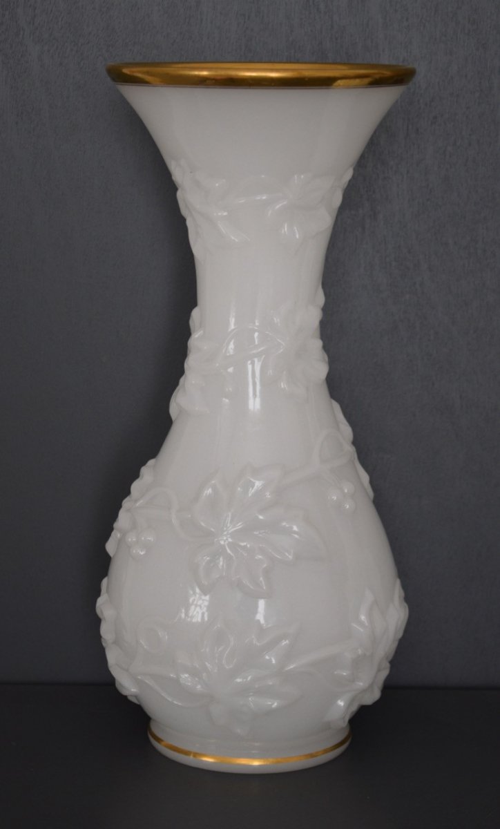 Paire De Vases En Opaline Blanche époque Charles X-photo-2