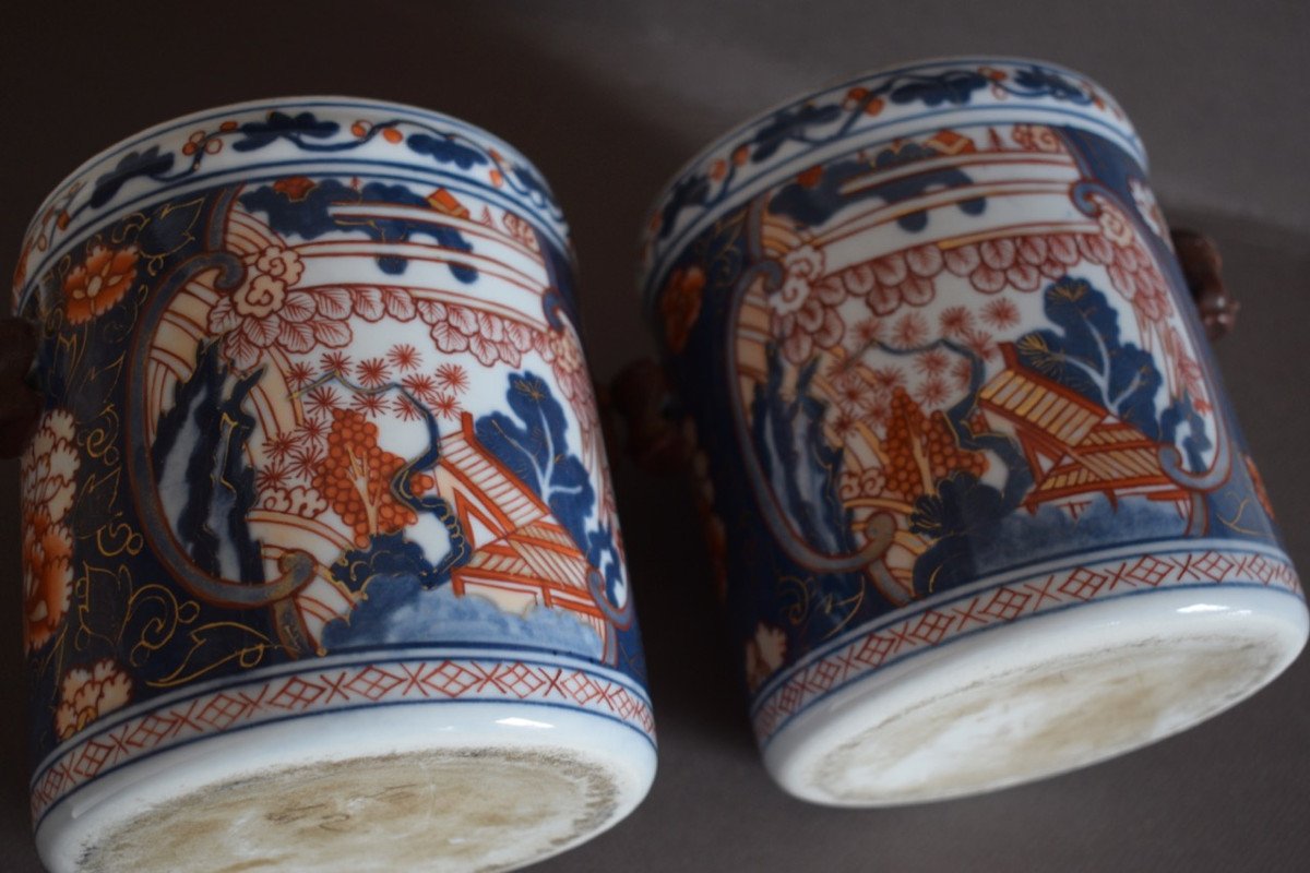 Pair Of Porcelain Refreshers Imari XVIII Eme-photo-3