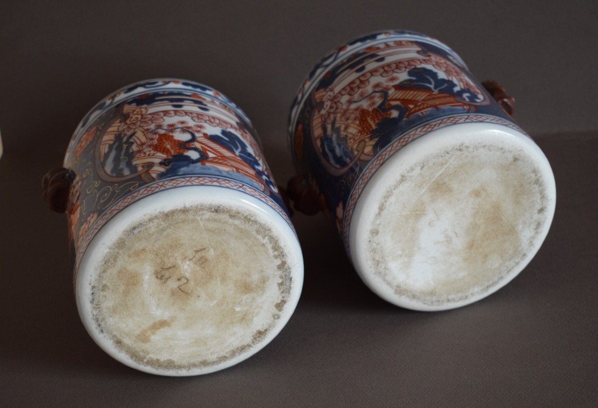 Pair Of Porcelain Refreshers Imari XVIII Eme-photo-4