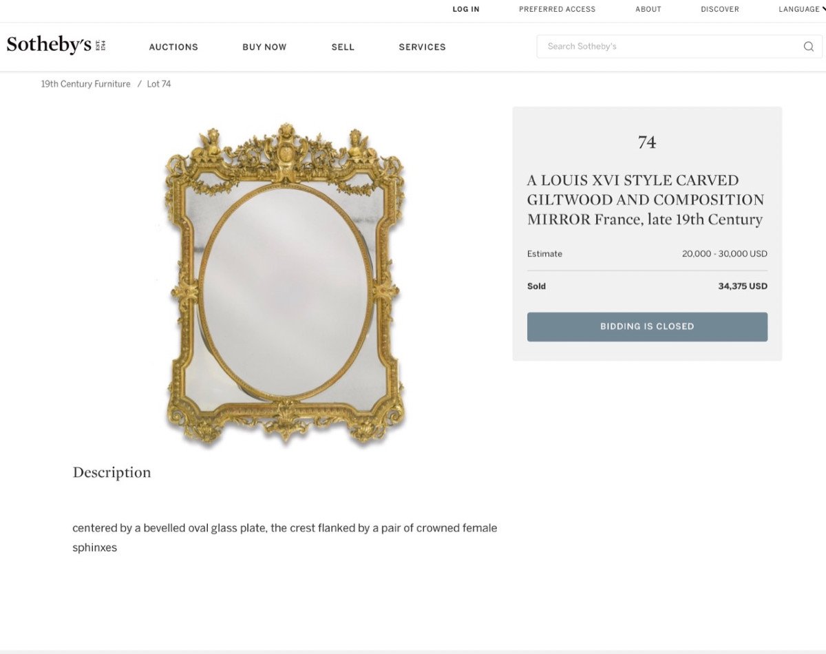 Important Louis XVI Style Mirror-photo-1