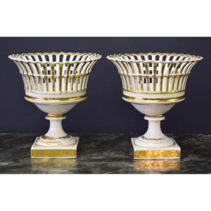 Pair Of Openwork Porcelain Cups