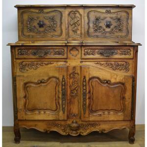 Buffet A Glissant De Style Louis XV Provencal En Noyer