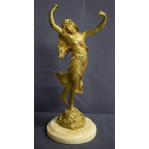 Eugène Marioton Sculpture En Bronze Doré