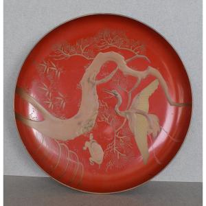 Japanese Lacquer Plate Meiji Period