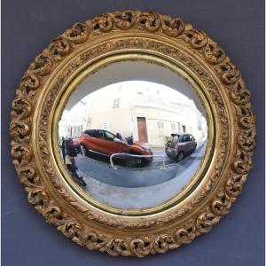 Witch Mirror In Wood And Gilded Stucco Napoleon III Period