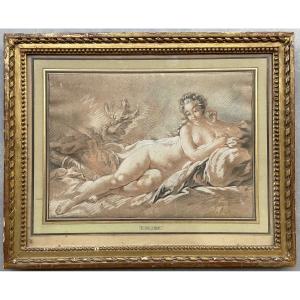 18th Century Engraving By Francois Boucher In Its Original Frame