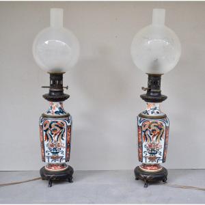 Pair Of Imari XVIII Eme Lamps