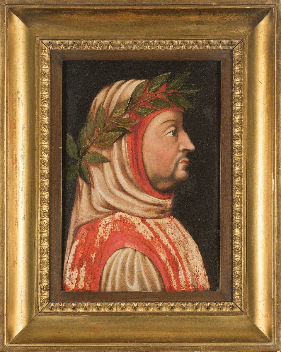 Profile Of Petrarch - Tuscan School 16th Century-photo-2