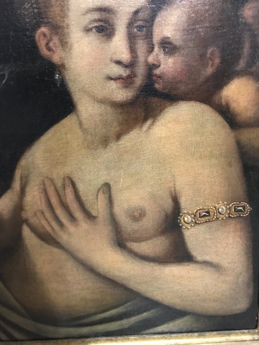 XVI Century Fontainebleau School, Venus And Cupid-photo-2