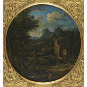 Domenico De Marchis Detto Il Tempestino (act 1651 - 1700) - Paire De Paysages