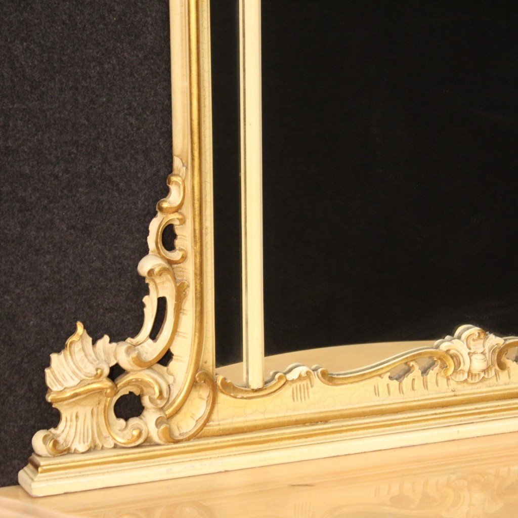 Grande Console Laquée Avec Miroir De Style Louis XV-photo-3