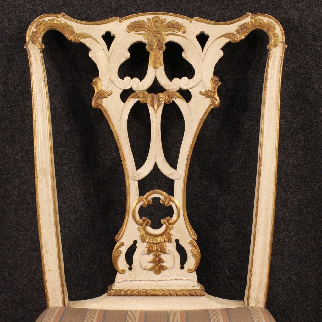 Pair Of Lacquered And Gilded Italian Chairs -photo-4