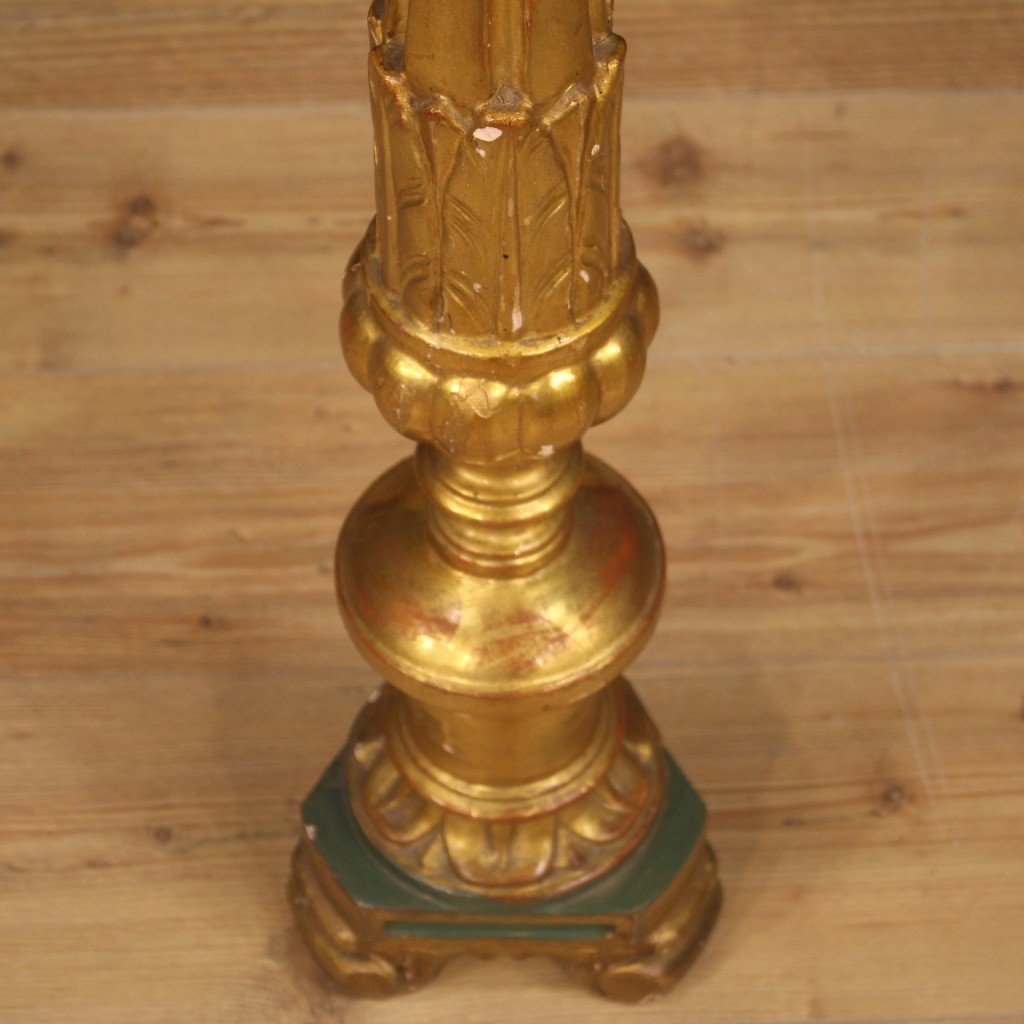 Lacquered And Gilded Torch Holder From 19th Century-photo-6