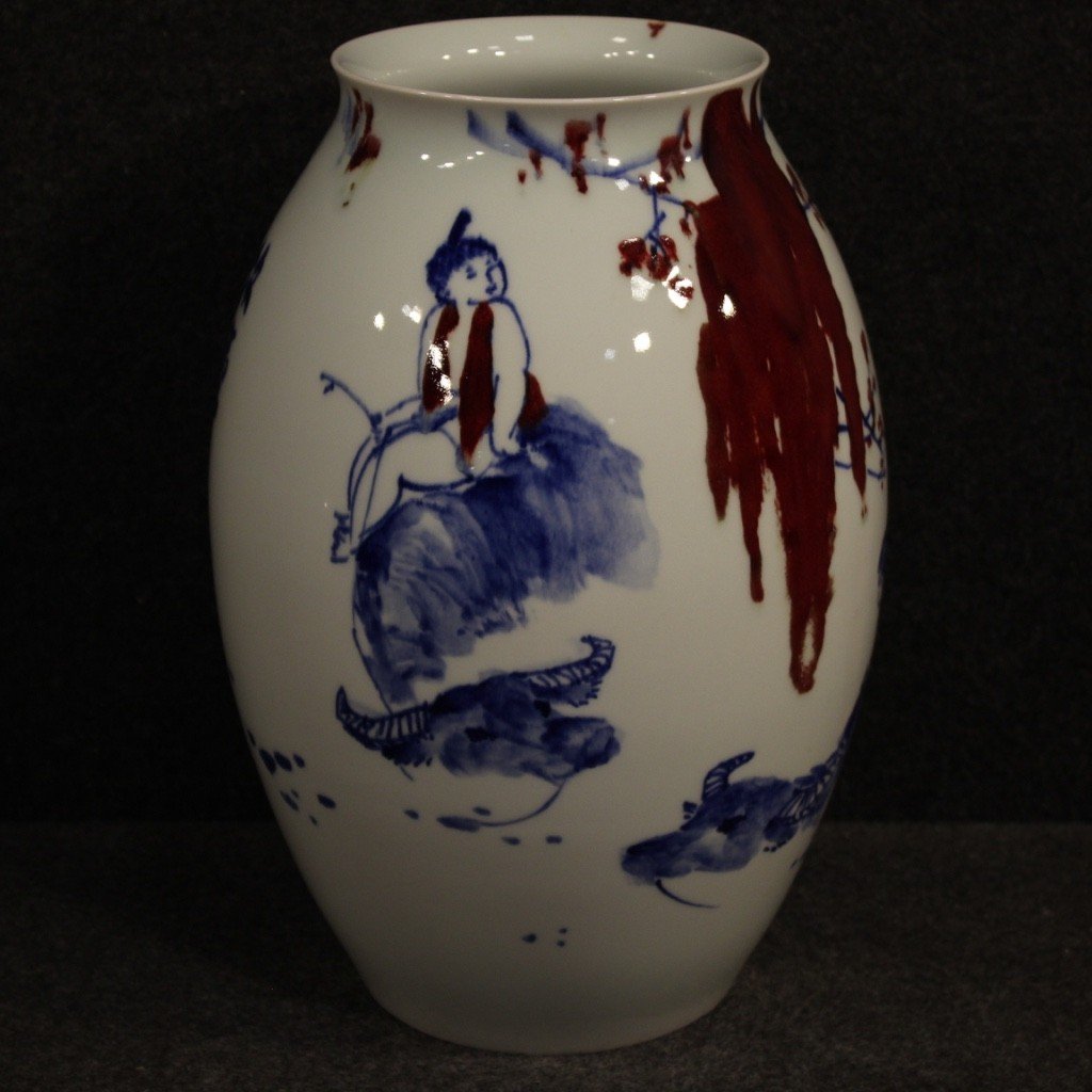 Vase Chinois En Céramique Peinte Et émaillée-photo-7