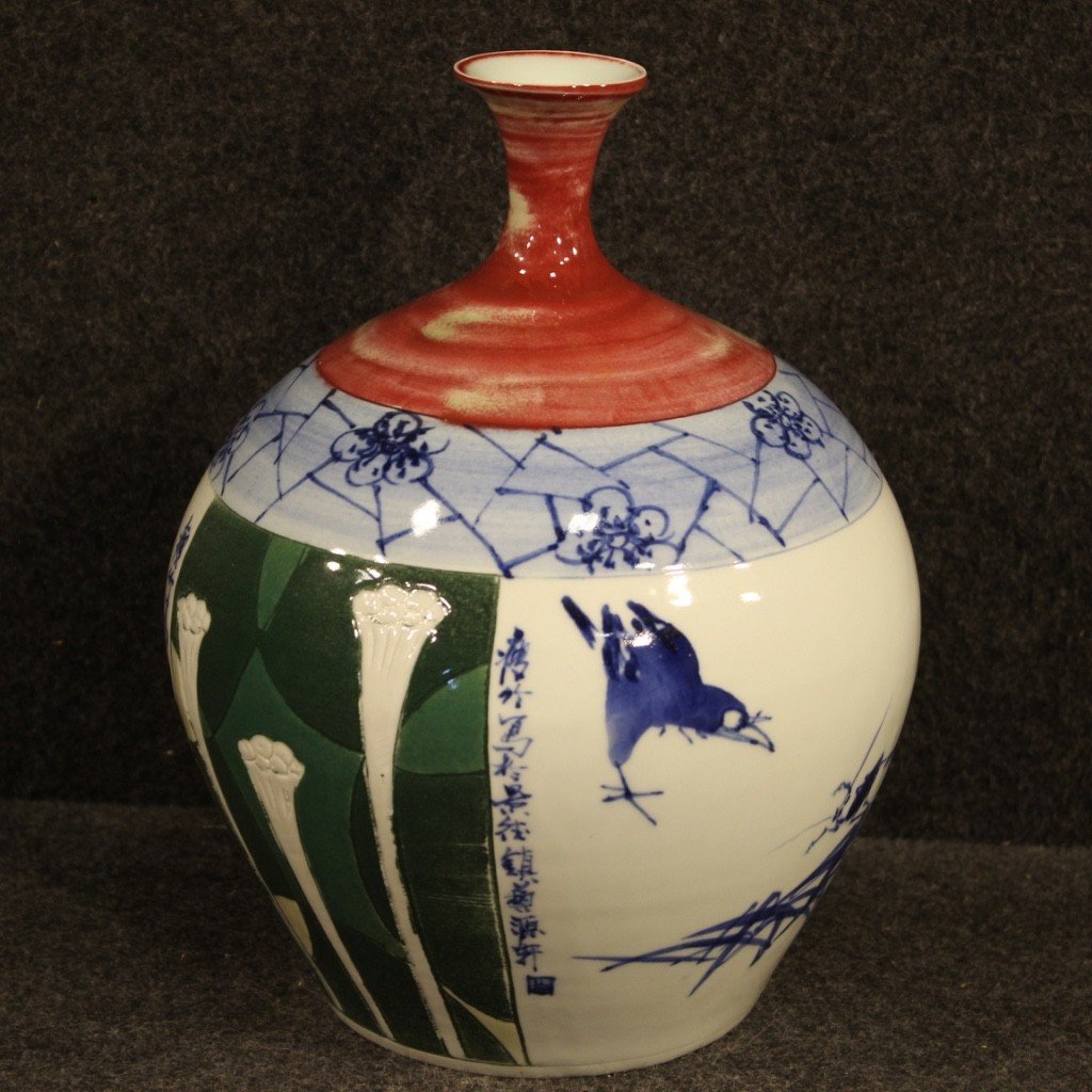 Vase Chinois En Céramique Peinte-photo-2