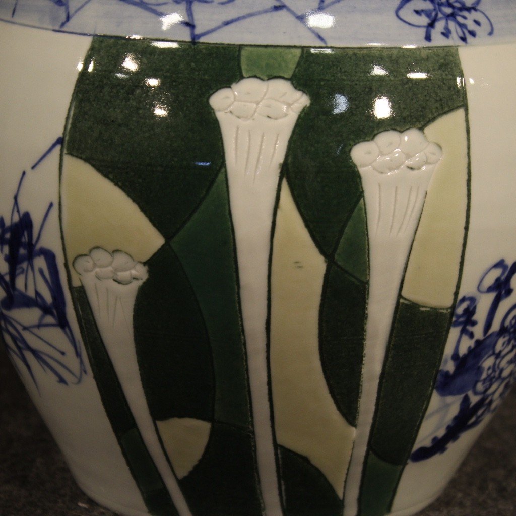 Vase Chinois En Céramique Peinte-photo-3