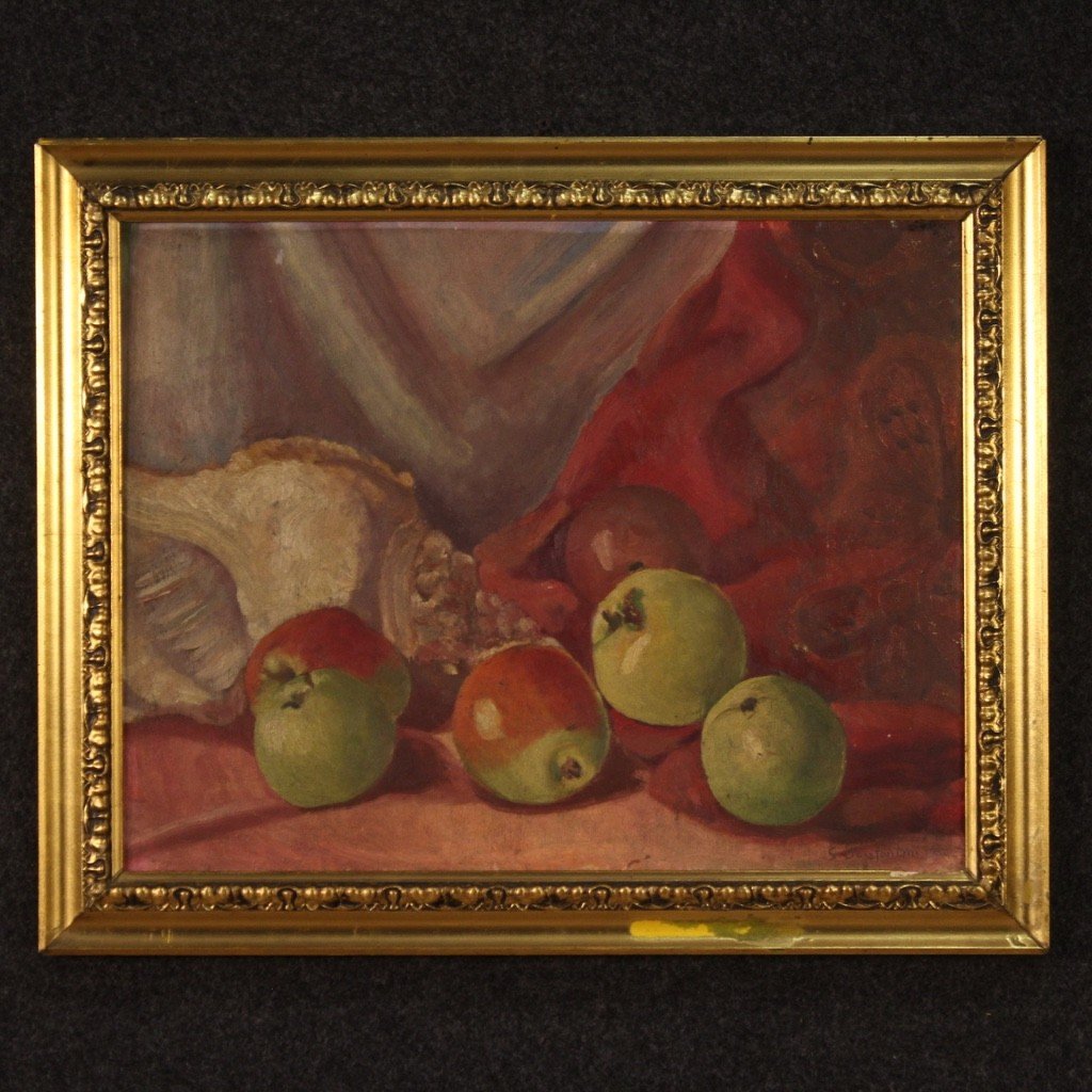 Italian Signed Still Life Painting Dated 1930-photo-2