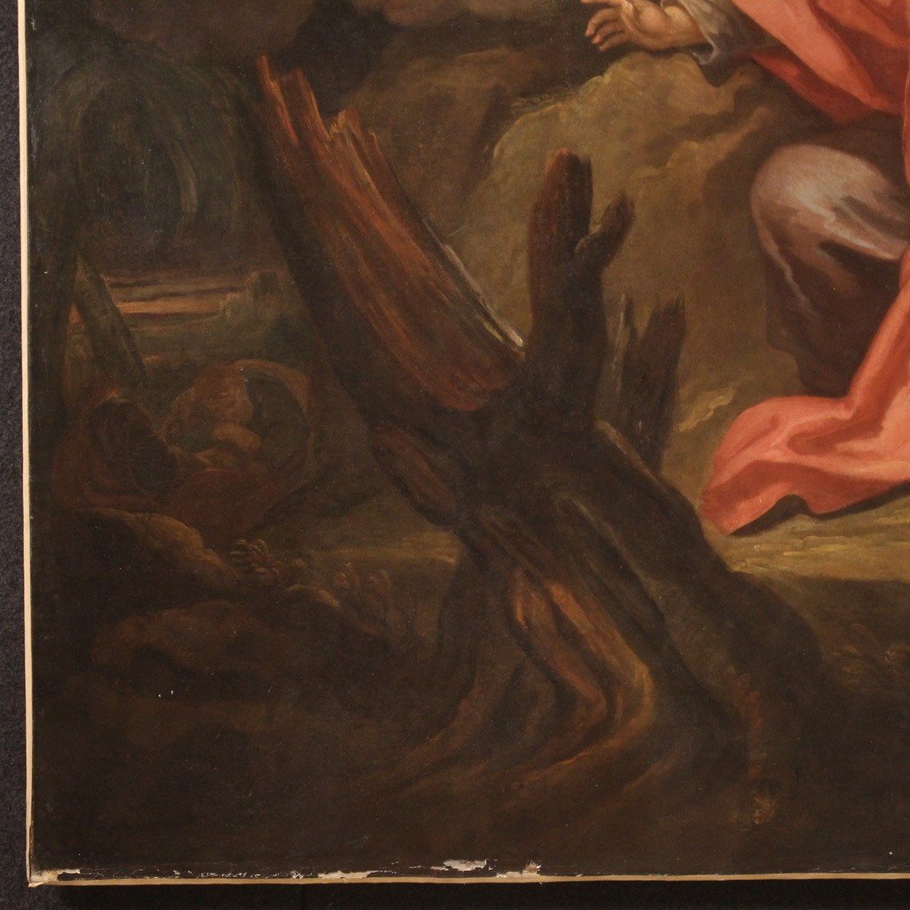 Great 18th Century Italian Painting, Christ In The Garden Of Olives-photo-4