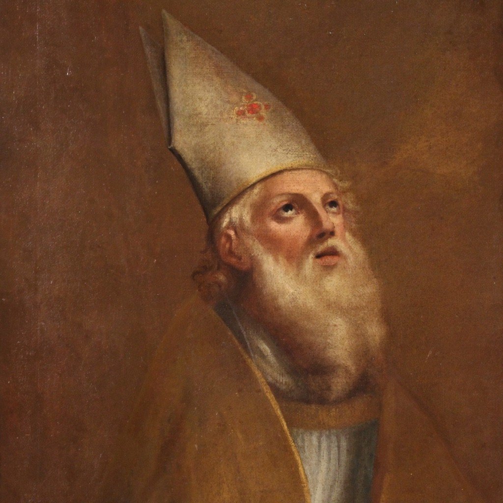 Portrait Of A Bishop Painting From The 18th Century-photo-3