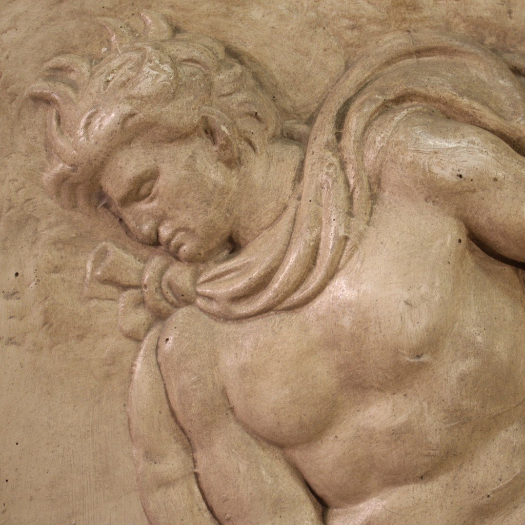 Italian Bas-relief In Plaster, Adam And Eve At Work-photo-7