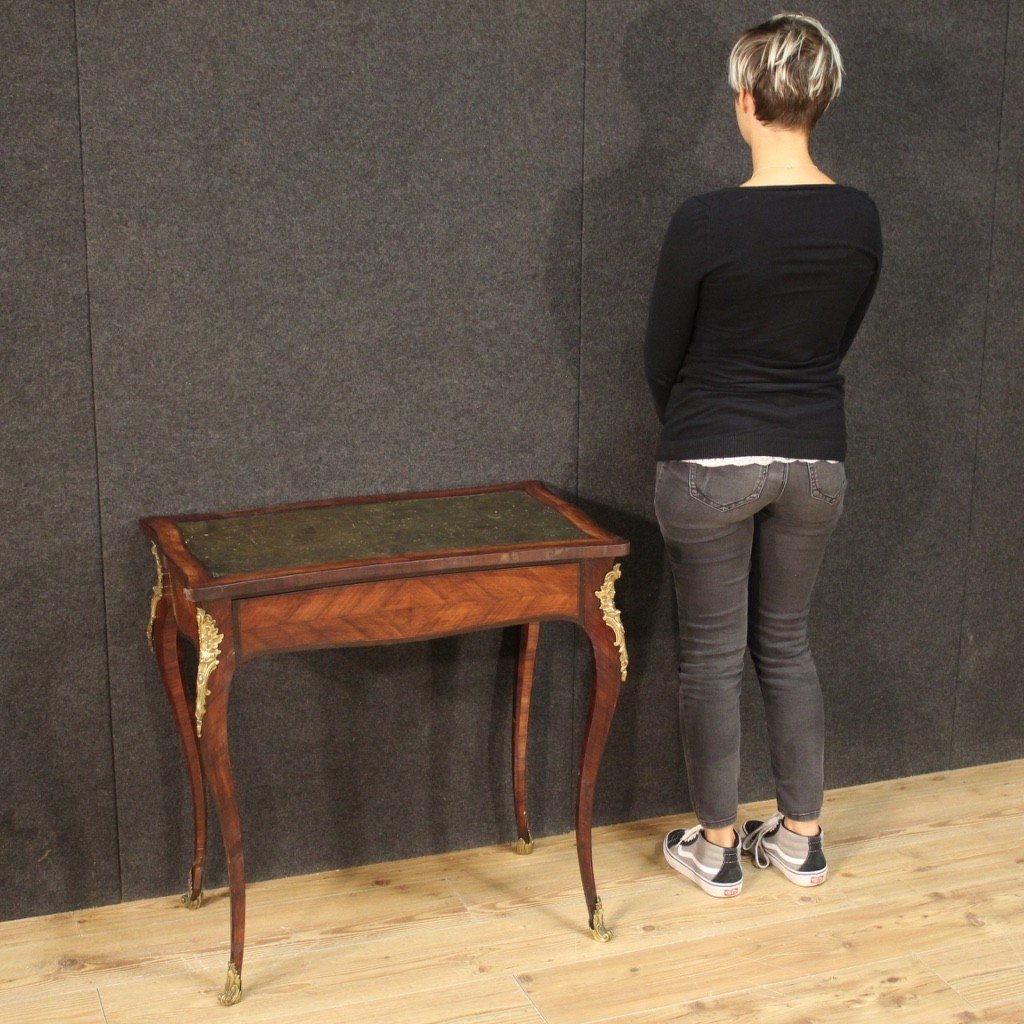 French Writing Desk In Inlaid Wood From The 20th Century-photo-2