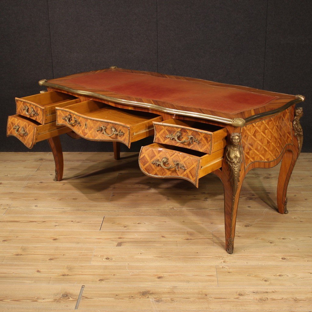Great French Inlaid Writing Desk In Louis XV Style-photo-6