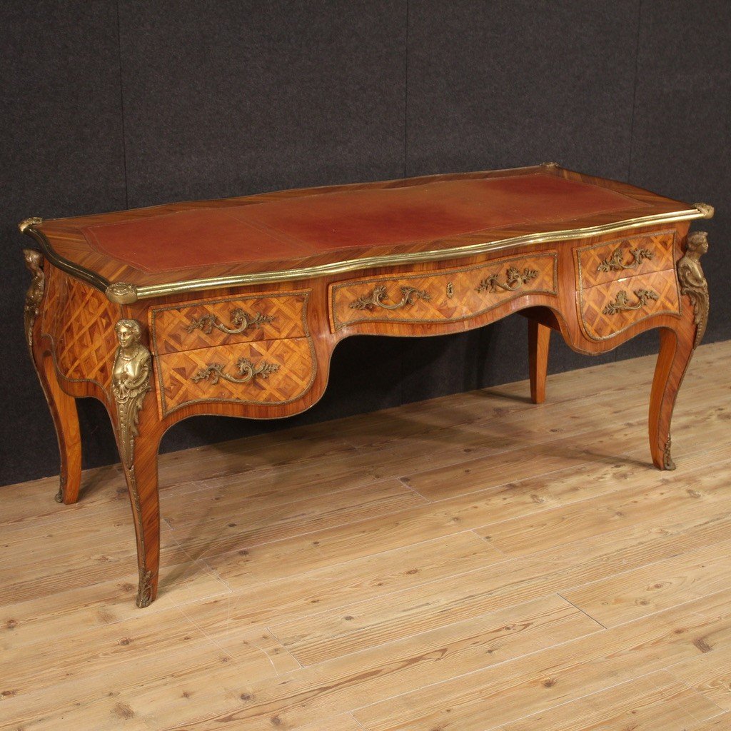 Great French Inlaid Writing Desk In Louis XV Style