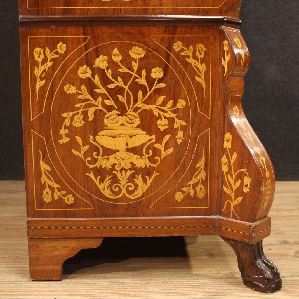 Dutch Trumeau In Inlaid Wood From The 20th Century-photo-2