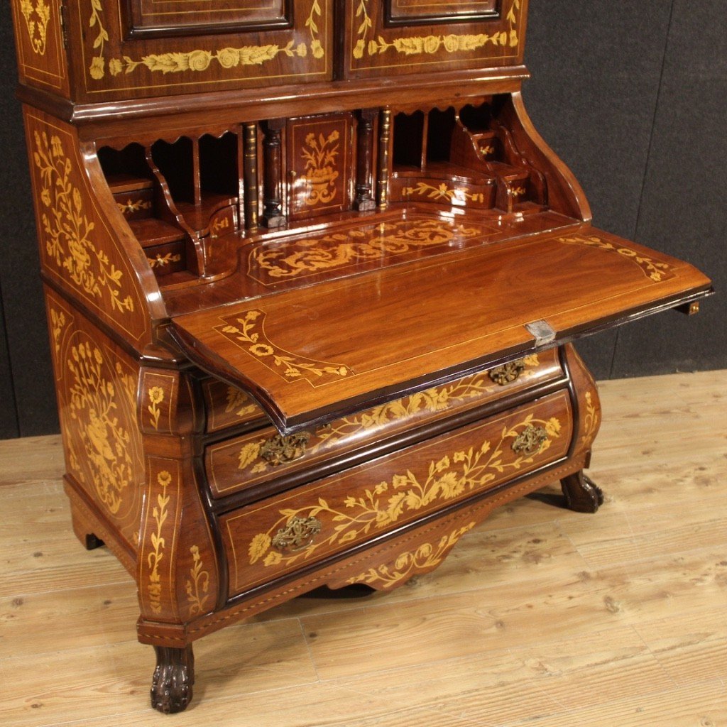 Dutch Trumeau In Inlaid Wood From The 20th Century-photo-8