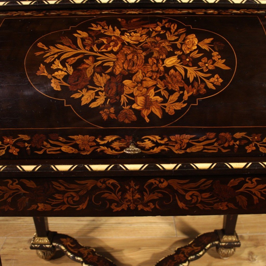 Roll-top Desk In Inlaid Wood In Napoleon III Style-photo-6