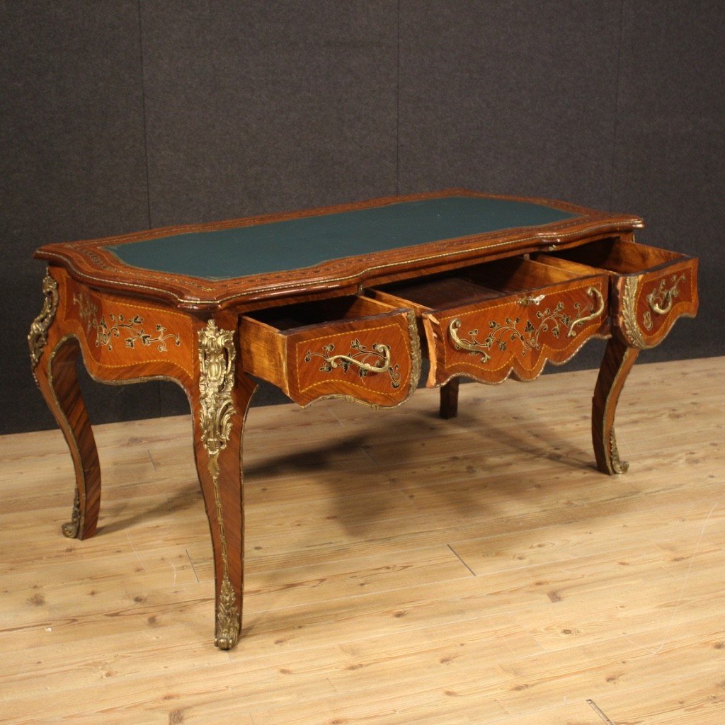 Writing Desk In Inlaid Wood In Napoleon III Style-photo-2