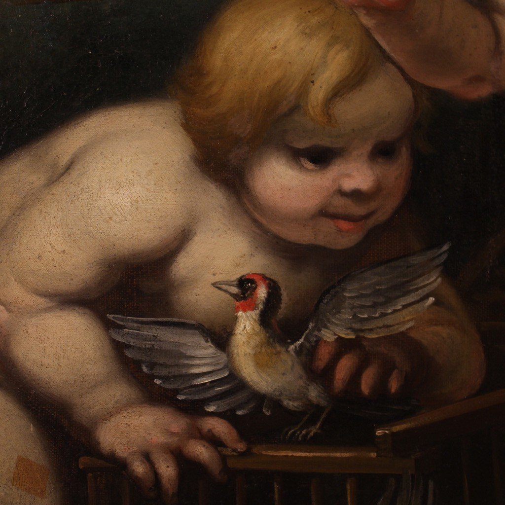 17th Century Rudolphine School Painting, Cherub Games-photo-3