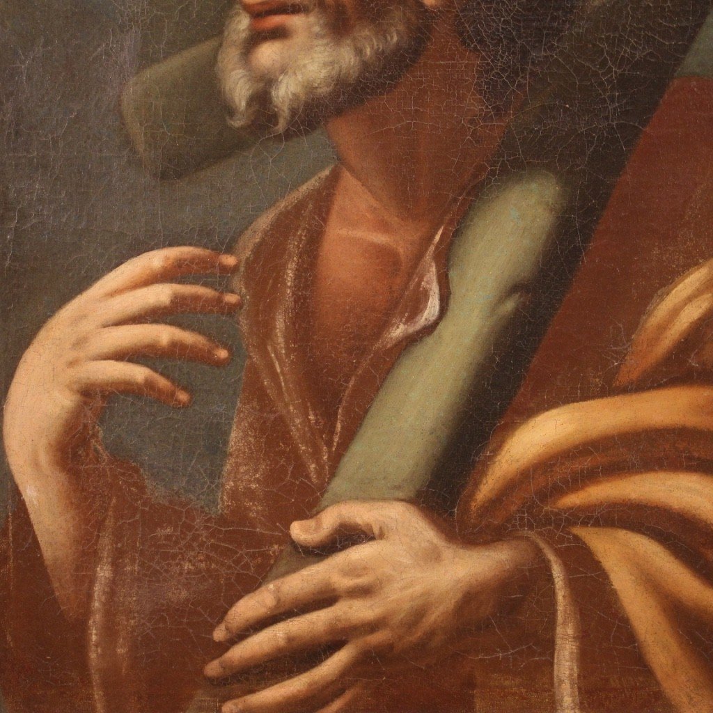 Religious Italian Painting From The First Half Of The 18th Century, Saint Andrew-photo-3