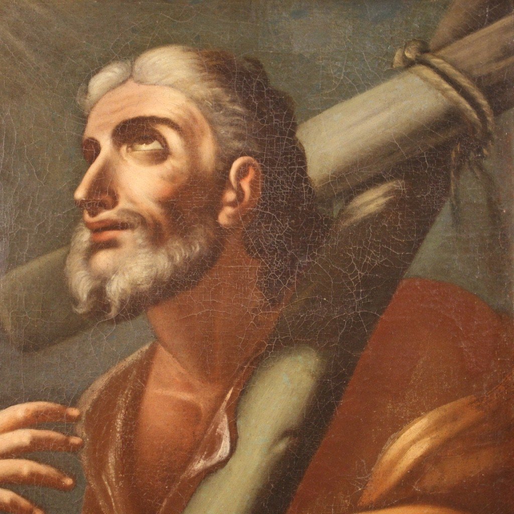 Religious Italian Painting From The First Half Of The 18th Century, Saint Andrew-photo-8