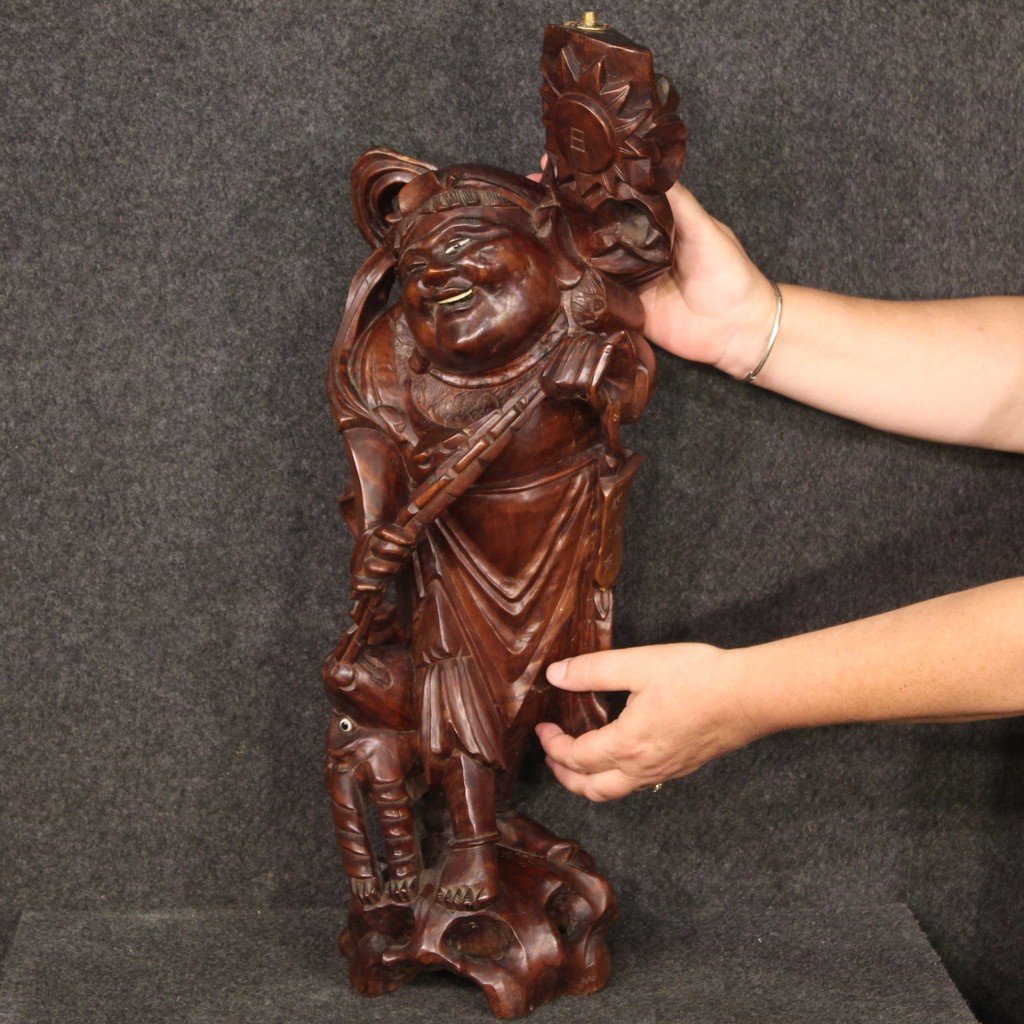 Oriental Wooden Sculpture From The 60s-photo-2