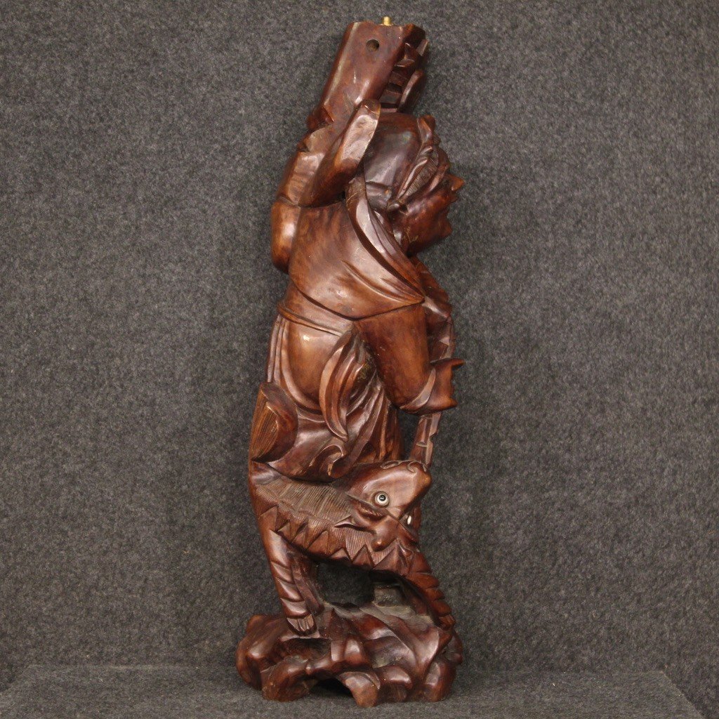 Oriental Wooden Sculpture From The 60s-photo-4