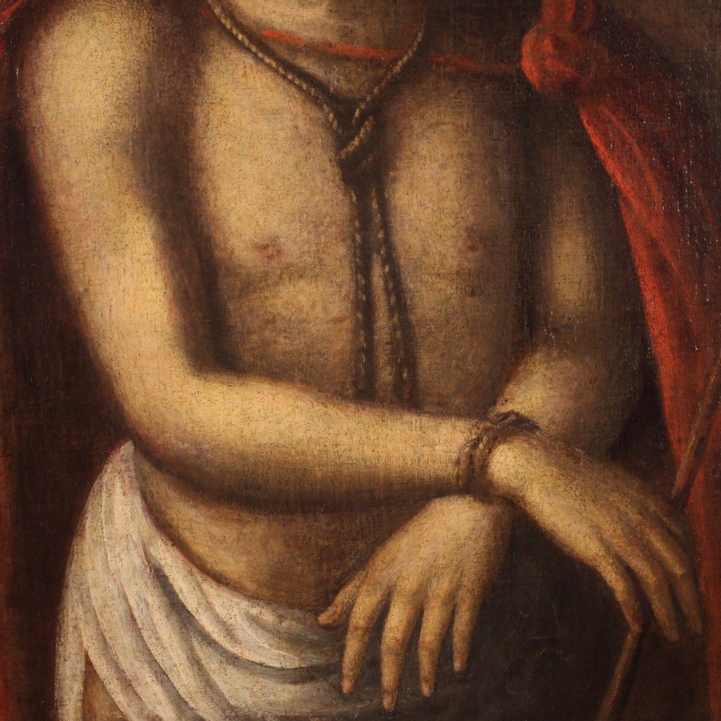 Religious Painting From The 17th Century, Christ Ecce Homo-photo-5